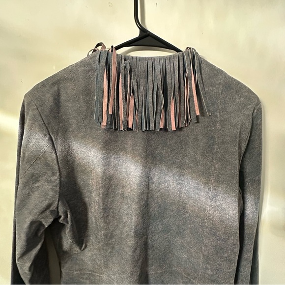 Wilsons Leather Blue Rodeo Western Fringe Suede Boho Art To Wear Cowboy Jacket S - Picture 14 of 15